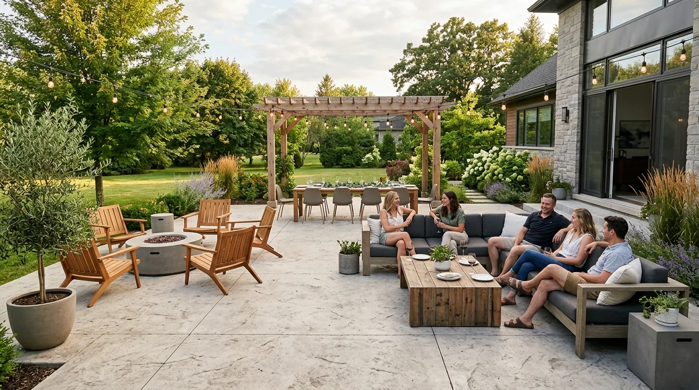 Concrete Patio with Open Layout for Gatherings